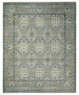 Vintage Hand Knotted 8x10 Traditional Oxidized Textured Low Pile Wool Rug