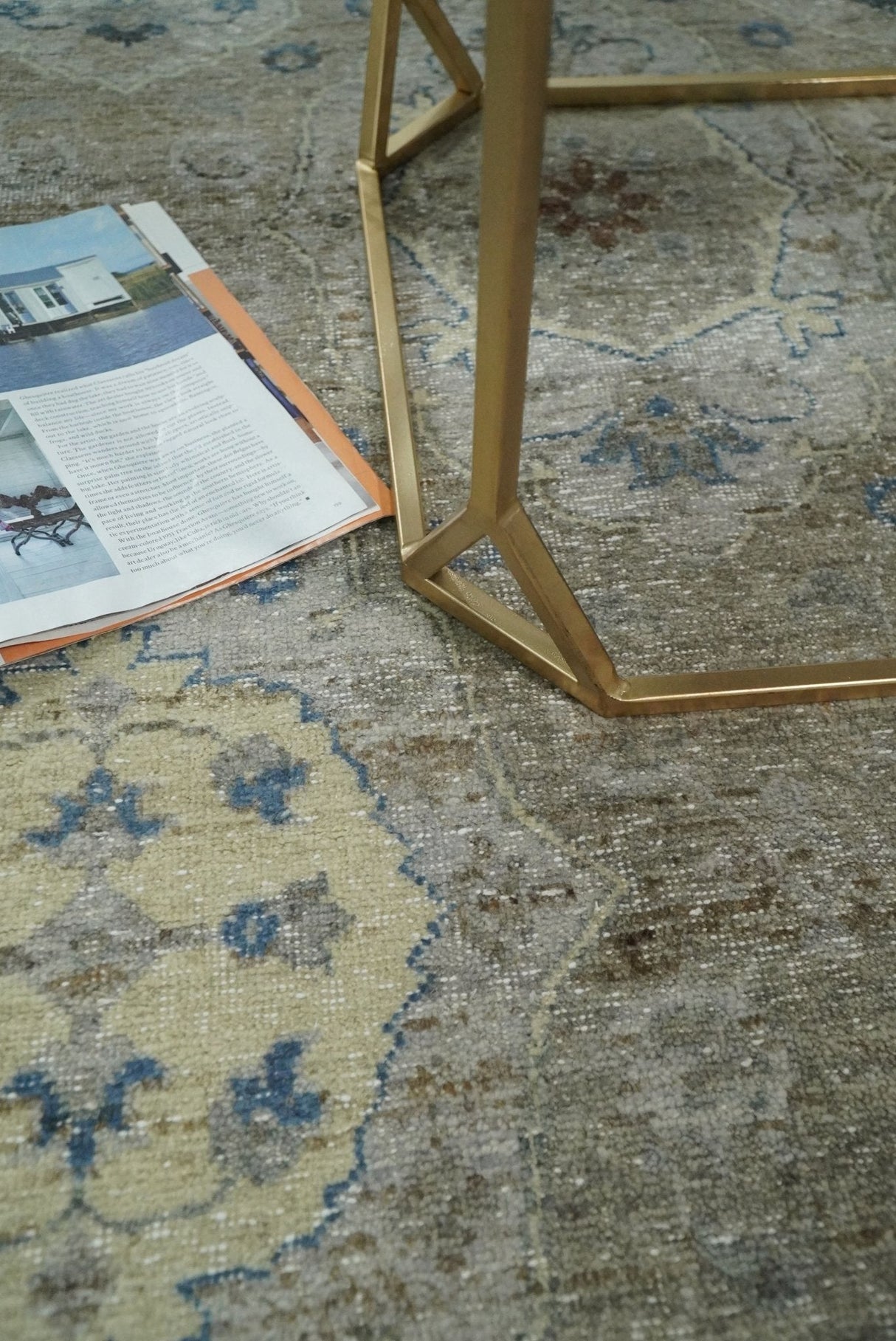 Vintage Hand Knotted 8x10 Traditional Oxidized Textured Low Pile Wool Rug