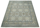 Vintage Hand Knotted 8x10 Traditional Oxidized Textured Low Pile Wool Rug