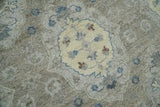 Vintage Hand Knotted 8x10 Traditional Oxidized Textured Low Pile Wool Rug