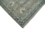 Vintage Hand Knotted 8x10 Traditional Oxidized Textured Low Pile Wool Rug