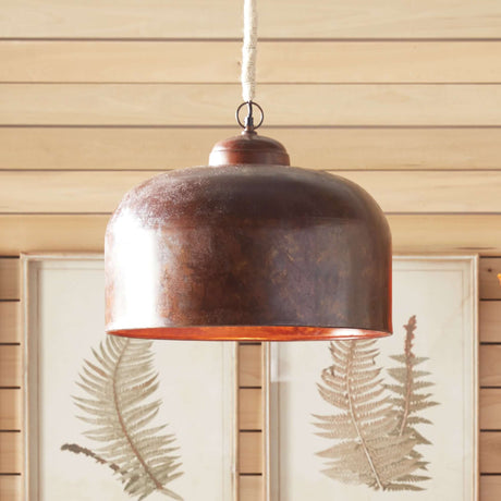 Vintage Industrial Iron Pendant Light with Jute Wrap-pendant light-Parc Decor