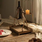 Vintage-Inspired Antique Gold Metal Serving Tray Set-Serving Tray-Parc Decor