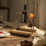 Vintage-Inspired Antique Gold Metal Serving Tray Set-Serving Tray-Parc Decor