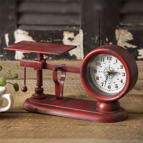 Vintage Inspired Clock and Balance Beam Scale-Clocks-Parc Decor
