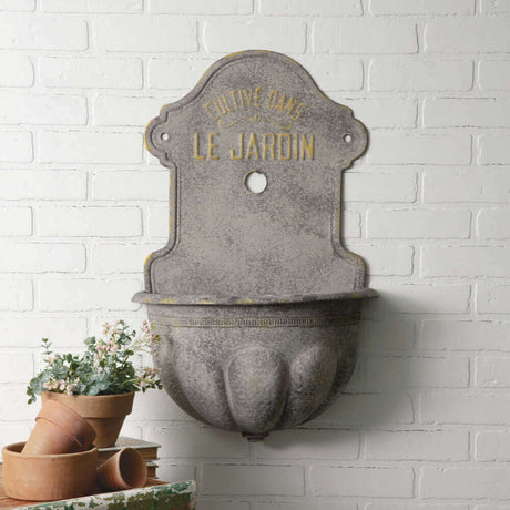 Vintage-Inspired French Water Fountain Wall Planter-Planter-Parc Decor