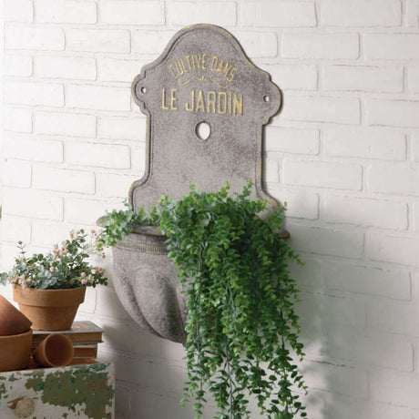 Vintage-Inspired French Water Fountain Wall Planter-Planter-Parc Decor