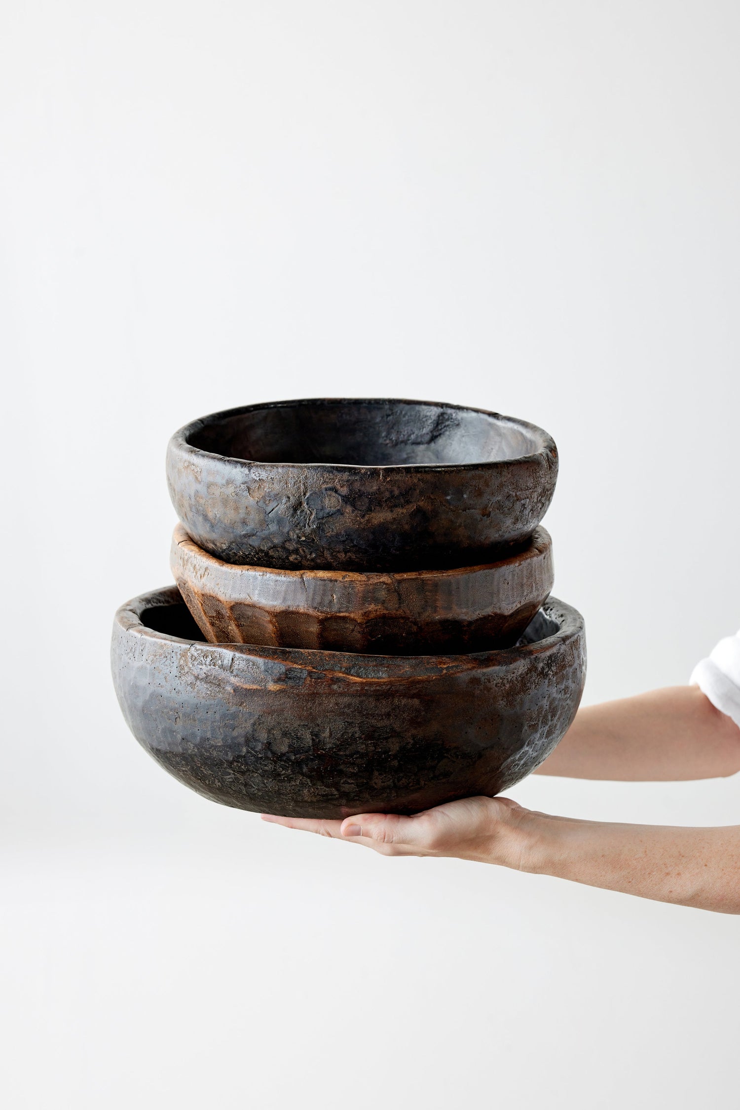 Vintage Iroko Wood Bowl-Decorative Bowl-Parc Decor