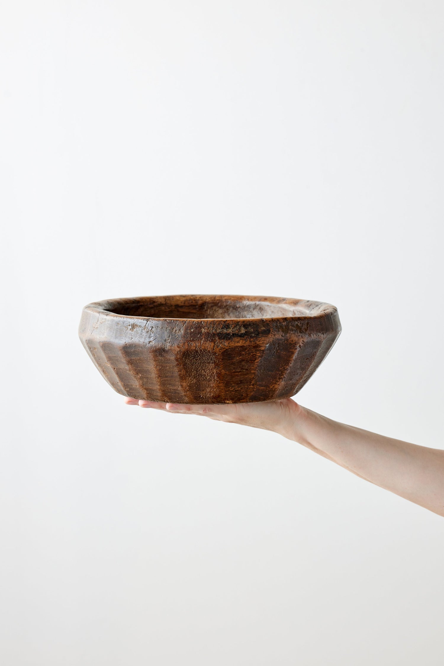 Vintage Iroko Wood Bowl-Decorative Bowl-Parc Decor