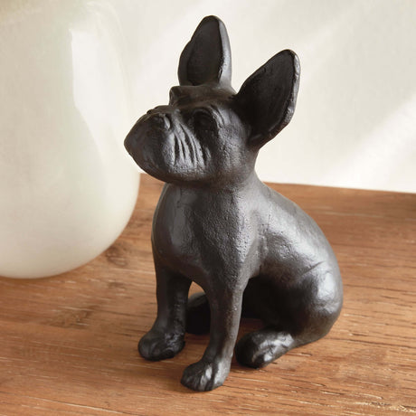 Vintage Metal French Bulldog Sculpture-Sculpture-Parc Decor