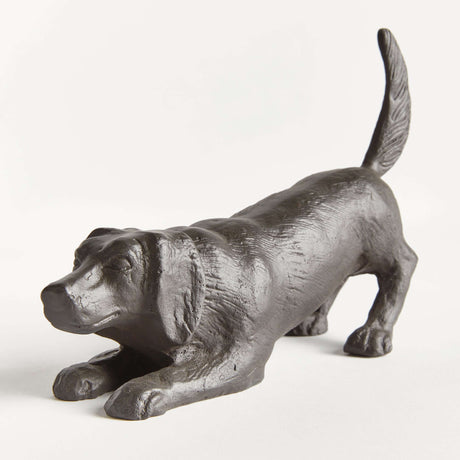 Vintage Metal Playful Dog Sculpture-Sculpture-Parc Decor