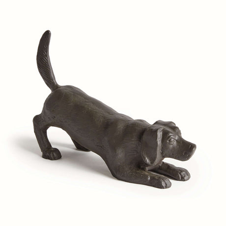 Vintage Metal Playful Dog Sculpture-Sculpture-Parc Decor