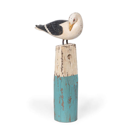 Vintage Nautical Seagull Figurine on Buoy-Artwork-Parc Decor