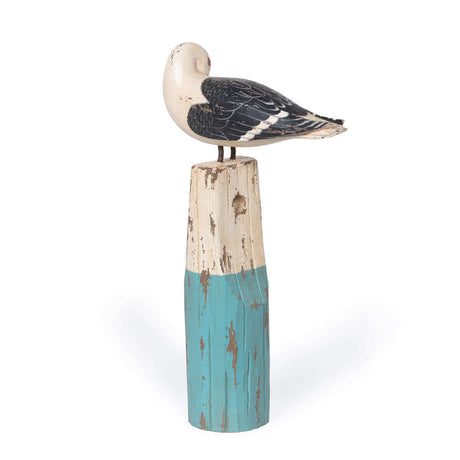 Vintage Nautical Seagull Figurine on Buoy-Artwork-Parc Decor