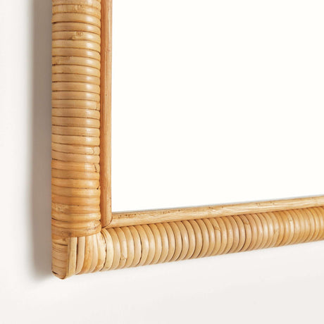 Vintage Rattan Framed Arch Wall Mirror for Coastal Homes-Mirror-Parc Decor
