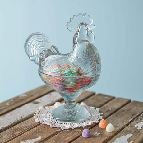 Vintage Rooster Candy Bowl in Glass-candy bowl-Parc Decor