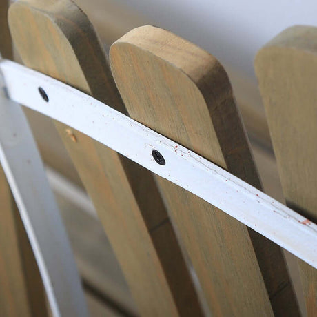 Vintage Rustic Wooden Garden Bench with Metal Frame-garden bench-Parc Decor