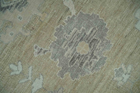 Vintage Style Antique Finish Hand Knotted Camel, Ivory and Charcoal Traditional Oushak Multi Size Wool Area Rug