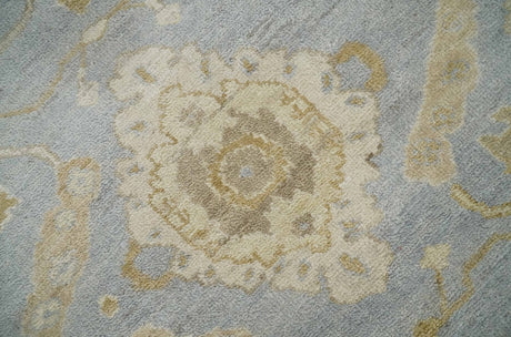 Vintage Style Charcoal, Beige and Olive 8x10 Hand knotted Oushak wool Area Rug