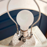 Vintage-Style Cream Ribbed Table Lamp with Linen Shade-table lamp-Parc Decor