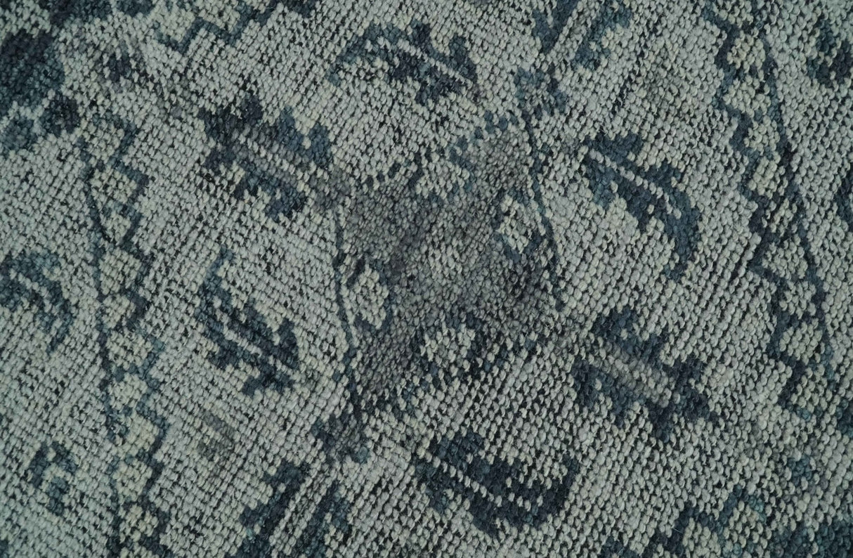 Vintage Style Distressed Traditional Hand Knotted Serapi Silver and Gray Multi Size Area Rug
