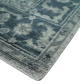 Vintage Style Distressed Traditional Hand Knotted Serapi Silver and Gray Multi Size Area Rug