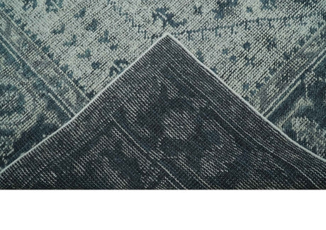 Vintage Style Distressed Traditional Hand Knotted Serapi Silver and Gray Multi Size Area Rug