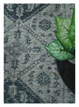 Vintage Style Distressed Traditional Hand Knotted Serapi Silver and Gray Multi Size Area Rug