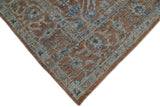 Vintage Style Hand Knotted Serapi Blue and Rust Traditional Custom Made Area Rug