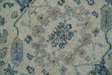 Vintage Style Ivory and Rust 8x10 Traditional Textured Low Pile Wool Rug