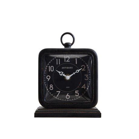 Vintage-Style Pewter Table Clock-Table Clock-Parc Decor