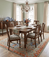 Vintage Style Rust, Pink and Blue Hand Knotted Traditional Oushak Multi Size wool Area Rug