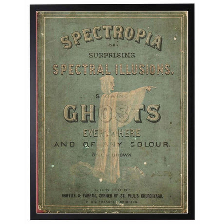 Vintage Victorian "Spectropia" Ghost Book Poster in Black Frame-Art-Parc Decor