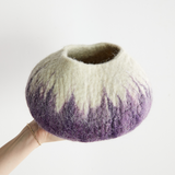 Violet Purple Decorative Wool Ukhamba Bowl-Baskets & Vessels-Parc Decor