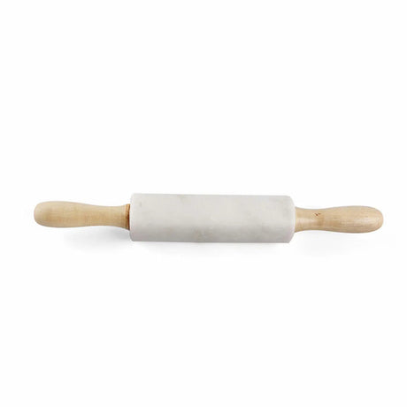 Vivace White Marble Wood Rolling Pin-marble rolling pin-Parc Decor