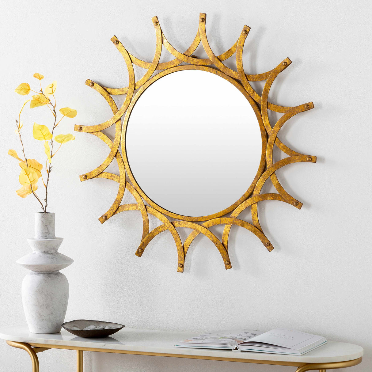 Vivi Gold Metal Mirror-Mirrors-Parc Decor