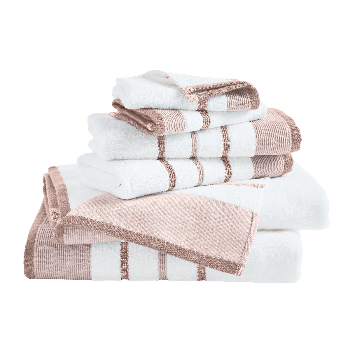 Decorative Cotton Stripe Bath Towel Set - Noelle Collection