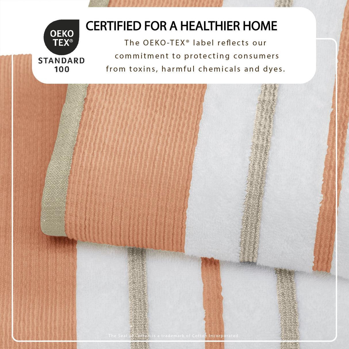 Decorative Cotton Stripe Bath Towel Set - Noelle Collection
