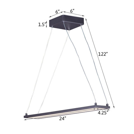 Wafer 24"L 1-Light LED Island Light Fixture Bronze Finish by Maxim