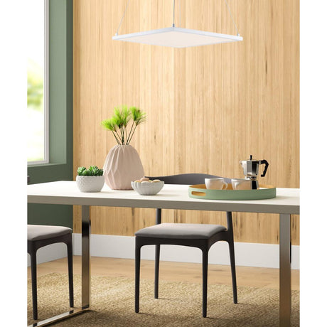 Wafer SQ 15"W 1-Light LED Pendant Light Fixture White Finish by Maxim-Pendant-Parc Decor