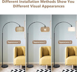 Walker Edison | Boho Arc Floor Lamps for Living Room with 3 Color Temperatures