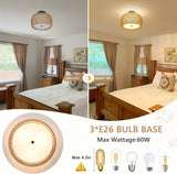 Walker Edison | Boho Rattan Flush Mount Ceiling Light