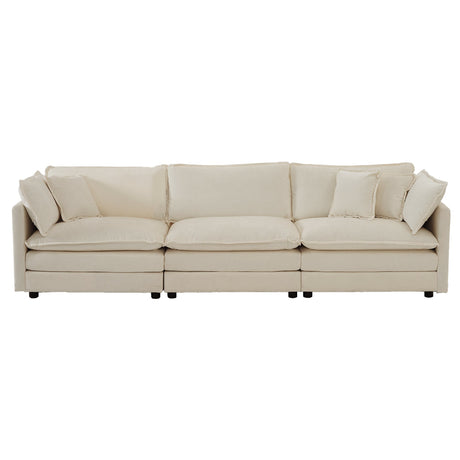 Walker Edison | Chenille Modular Cloud U-Shaped Sectional Sofa with Two Ottomans