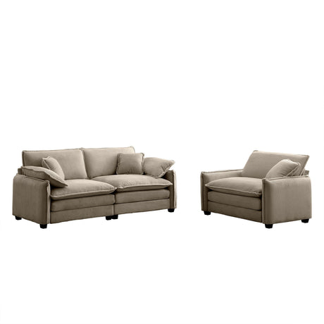 Walker Edison | Cloud Deep Seat Loveseat Sofa Set