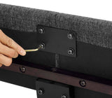 Walker Edison | King Size Charcoal Grey Upholstered Platform Bed