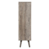 Walker Edison | Modern Rattan 4 Door Shoe Rack Cabinet for Entryway