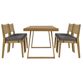 Walker Edison | Outdoor Acacia Wood Dining Table and Chair Set