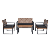 Walker Edison | Outdoor Wicker 4-Piece Patio Furniture Set