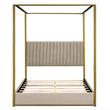 Walker Edison | Queen Size Upholstery Canopy Platform Bed