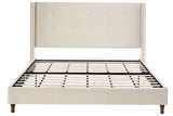 Walker Edison | Traditional Peyton Upholstered 54" High Headboard King Bed